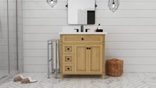 Load image into Gallery viewer, Kensington 35.5 Left Drawers in All Wood Vanity in Desert Oak - Cabinet Only