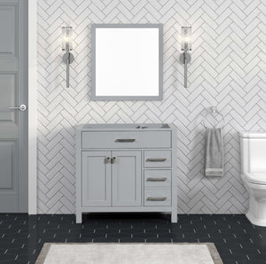 Ethan Roth London 36 Inch- Single Bathroom Vanity in Metal Gray Ethan Roth