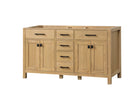 London 59.5 Inch- Double Bathroom Vanity in Desert Oak