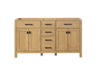 London 59.5 Inch- Double Bathroom Vanity in Desert Oak