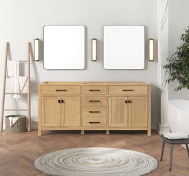 London 71.5 Inch- Double Bathroom Vanity in Desert Oak