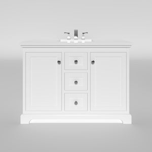Marietta 47.5 inch Single or Double Bathroom Vanity in White- Cabinet Only