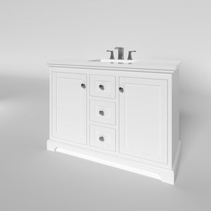 Marietta 47.5 inch Single or Double Bathroom Vanity in White- Cabinet Only