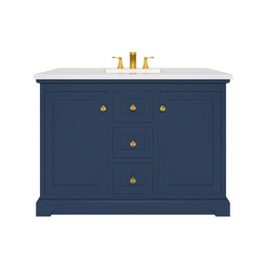 Marietta 47.5 inch Single or Double Bathroom Vanity in Blue- Cabinet Only