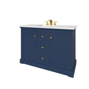 Marietta 47.5 inch Single or Double Bathroom Vanity in Blue- Cabinet Only