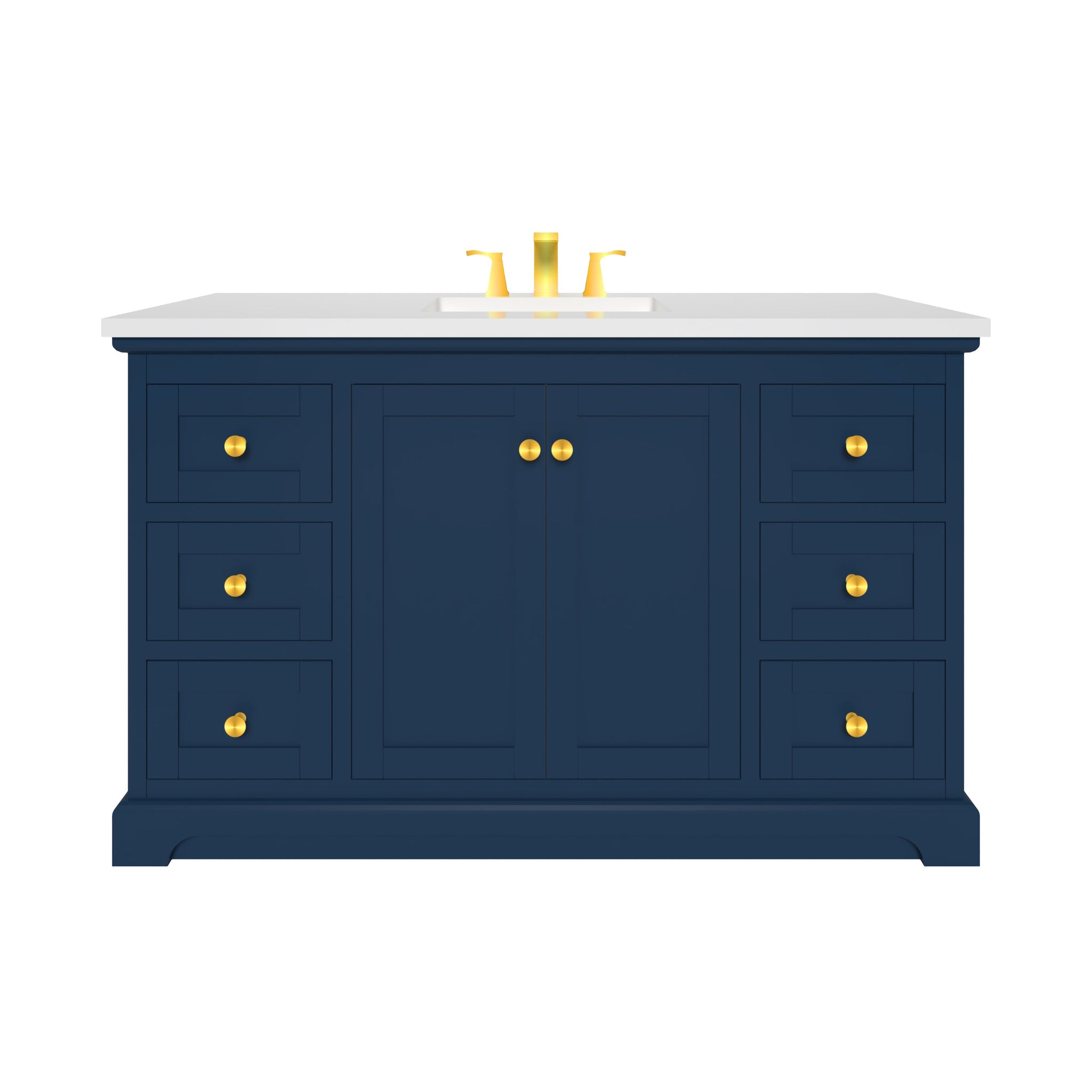 53 Vanity Marietta 53.5 inch Single Bathroom Vanity in Blue- Cabinet Only