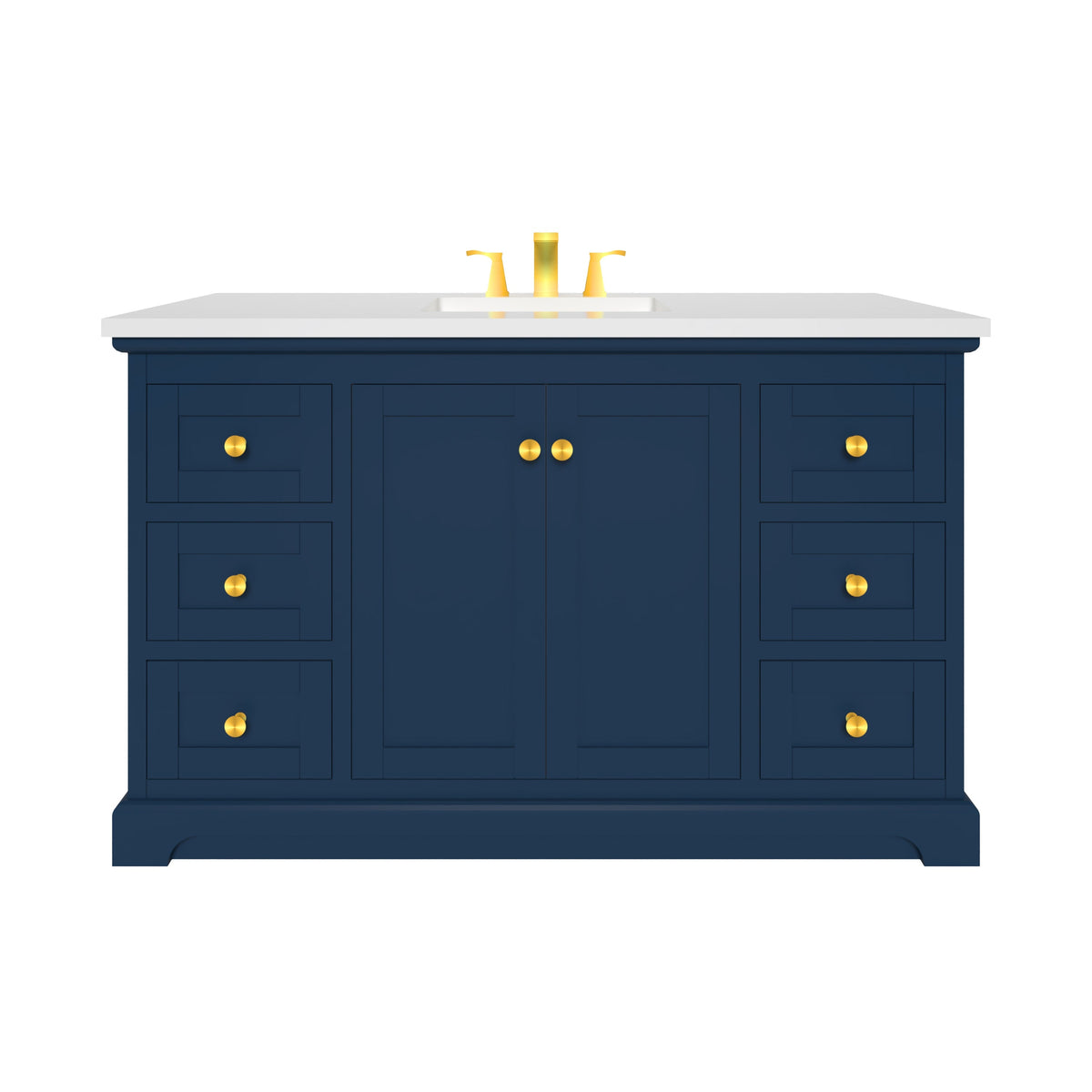 Marietta 53.5 inch Single Bathroom Vanity in Blue- Cabinet Only