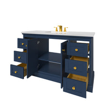 Load image into Gallery viewer, Marietta 53.5 inch Single Bathroom Vanity in Blue- Cabinet Only