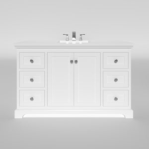 Marietta 53.5 inch Single Bathroom Vanity in White- Cabinet Only