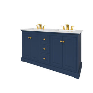 Marietta 59.5 inch Double Bathroom Vanity in Blue- Cabinet Only