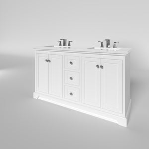 Marietta 59.5 inch Double Bathroom Vanity in White- Cabinet Only