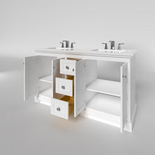 Load image into Gallery viewer, Marietta 59.5 inch Double Bathroom Vanity in White- Cabinet Only