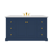 Load image into Gallery viewer, Marietta 59.5 inch Single Bathroom Vanity in Blue- Cabinet Only