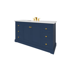 Load image into Gallery viewer, Marietta 59.5 inch Single Bathroom Vanity in Blue- Cabinet Only