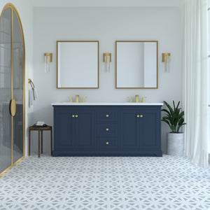 Marietta 71.5 inch Double Bathroom Vanity in Blue- Cabinet Only