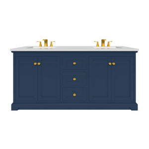 Marietta 71.5 inch Double Bathroom Vanity in Blue- Cabinet Only