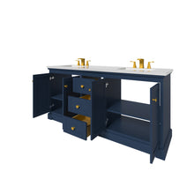 Load image into Gallery viewer, Marietta 71.5 inch Double Bathroom Vanity in Blue- Cabinet Only