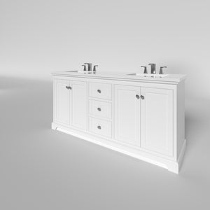 Marietta 71.5 inch Double Bathroom Vanity in White- Cabinet Only