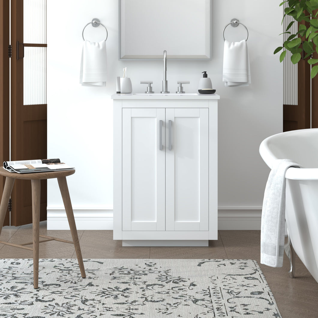 Nearmé Miami 23.5 Inch Bathroom Vanity- White Wyndham Collection Miranda