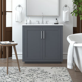 Nearmé Miami 35.5 Inch Bathroom Vanity in Grey- Cabinet Only