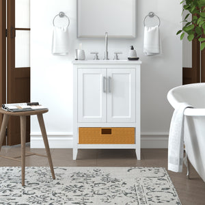 Nearmé New York 23.5 Inch Bathroom Vanity in White- Cabinet Only