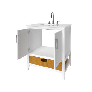Nearmé New York 29.5 Inch Bathroom Vanity in White- Cabinet Only