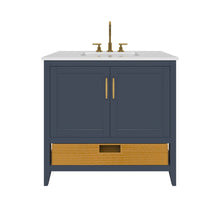 Load image into Gallery viewer, Nearmé New York 35.5 Inch Bathroom Vanity in Blue- Cabinet Only