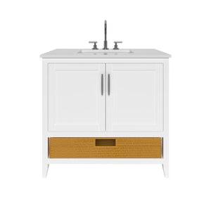 Nearmé New York 35.5 Inch Bathroom Vanity in White- Cabinet Only