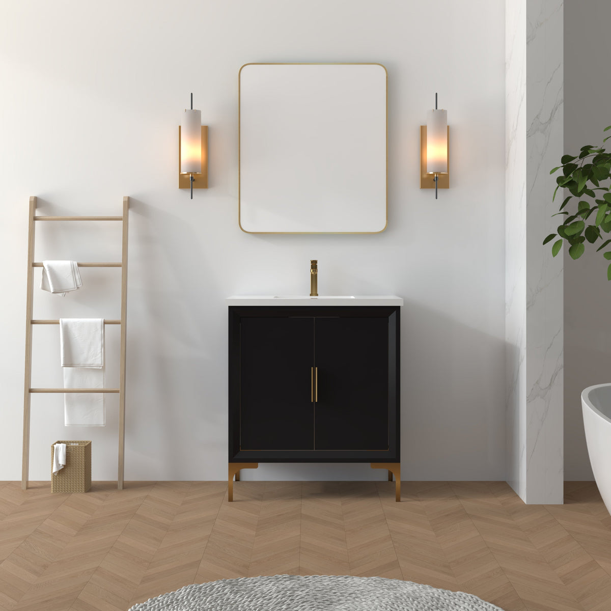 29 Inch Vanity Oxford 29.5 Inch Bathroom Vanity in Black