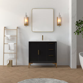 Oxford 35.5 Inch Bathroom Vanity in Black