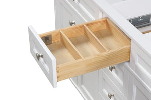 Kensington 30 Left Drawers in Solid Wood Vanity in Bright White - Cabinet Only Ethan Roth