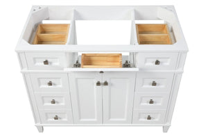 Kensington 42 in Solid Wood Vanity in Bright White - Cabinet Only Ethan Roth
