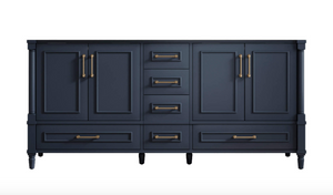 Atlanta 71.5 inch Double Bathroom Vanity in Navy- Cabinet Only