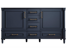 Load image into Gallery viewer, Atlanta 59.5 inch Double Bathroom Vanity in Navy- Cabinet Only