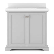 Load image into Gallery viewer, 36" Portage Peak Vanity in Gray with White Quartz Top Renovate for Less Outlet