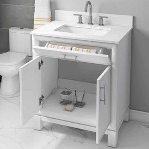 Clifden 30" Vanity in White with Stone Top