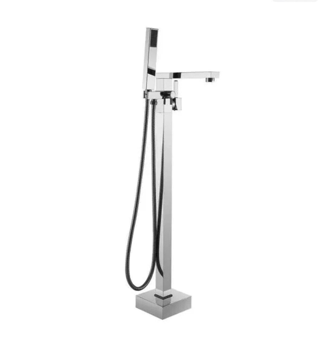 AVERA - Floor Mount Tub Faucet With Hand Shower In Chrome