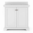 36" Portage Peak Vanity in White with White Quartz Top Thomasville