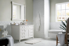 Load image into Gallery viewer, Brittany 48&quot; Bright White Single Vanity w/ 3 CM Arctic Fall Solid Surface Top