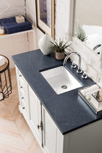 Load image into Gallery viewer, Providence 48&quot; Single Vanity Cabinet, Bright White, w/ 3 CM Charcoal Soapstone Quartz Top