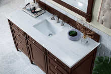 Load image into Gallery viewer, Brittany 60&quot; Burnished Mahogany Single Vanity w/ 3 CM Arctic Fall Solid Surface Top