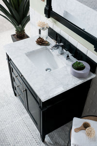 Bathroom Vanities Outlet Atlanta Renovate for LessBrittany 36" Black Onyx Single Vanity w/ 3 CM Carrara Marble Top