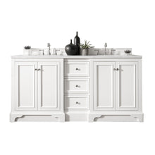 Load image into Gallery viewer, De Soto 72&quot; Double Vanity, Bright White w/ 3 CM Arctic Fall Solid Surface Top