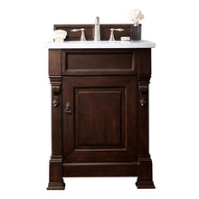Load image into Gallery viewer, Brookfield 26&quot; Single Vanity, Burnished Mahogany w/ 3 CM Carrara Marble Top