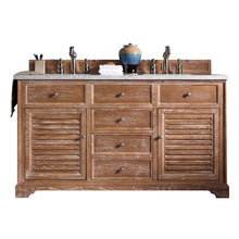 Load image into Gallery viewer, Savannah 60&quot; Driftwood Double Vanity w/ 3 CM Arctic Fall Solid Surface Top