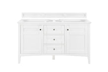Load image into Gallery viewer, Bathroom Vanities Outlet Atlanta Renovate for LessPalisades 60&quot; Double Vanity, Bright White, w/ 3 CM Grey Expo Quartz Top