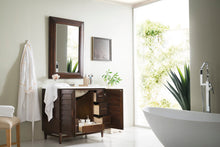 Load image into Gallery viewer, Portland 36&quot; Single Vanity, Burnished Mahogany, w/ 3 CM Classic White Quartz Top James Martin