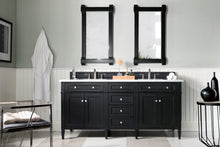 Load image into Gallery viewer, Brittany 72&quot; Black Onyx Double Vanity w/ 3 CM Carrara Marble Top