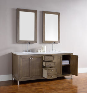 Bathroom Vanities Outlet Atlanta Renovate for LessChicago 72" Double Vanity, Whitewashed Walnut w/ 3 CM Classic White Quartz Top