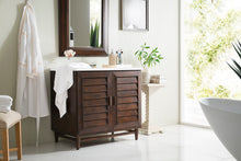 Load image into Gallery viewer, Portland 36&quot; Single Vanity, Burnished Mahogany, w/ 3 CM Classic White Quartz Top James Martin